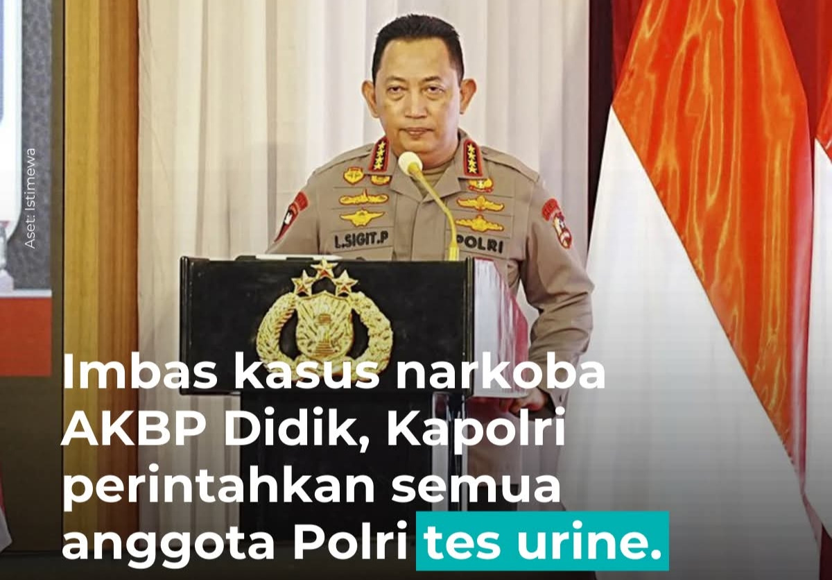 Kapolri Perintahkan Test Urine Serentak Di Seluruh Jajaran Kepolisian