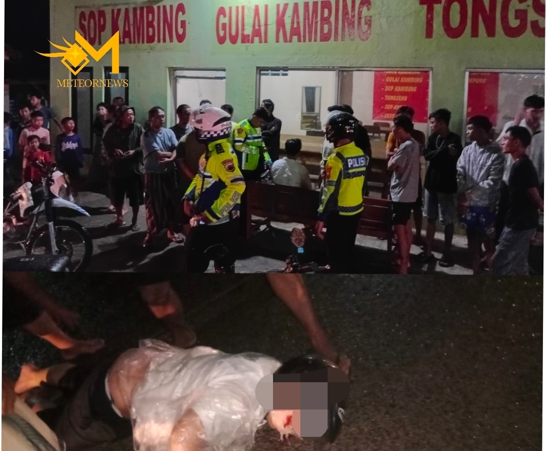 Satlantas Polres Tegal Sigap Tangani Kecelakaan Tunggal di Jl Raya Prupuk, Seorang Pemuda Luka Berat