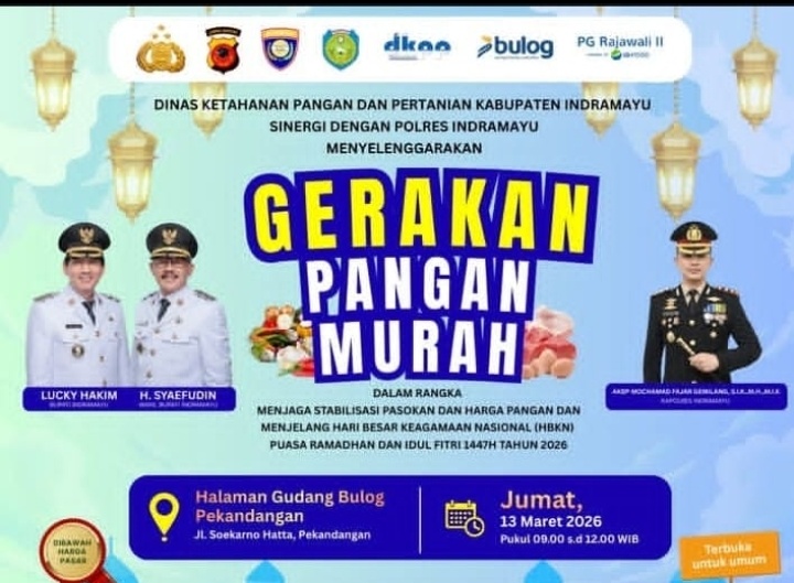 Sinergitas DKPP & Polres Adakan Giat Pangan Murah Di Gudang Bulog Indramayu