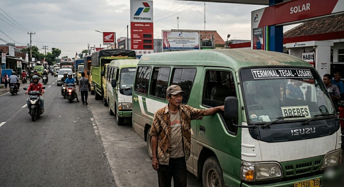 Jeritan Hati Pak Sugi: Terjepit Kelangkaan Solar dan Sepinya Penumpang di Jalur Pantura